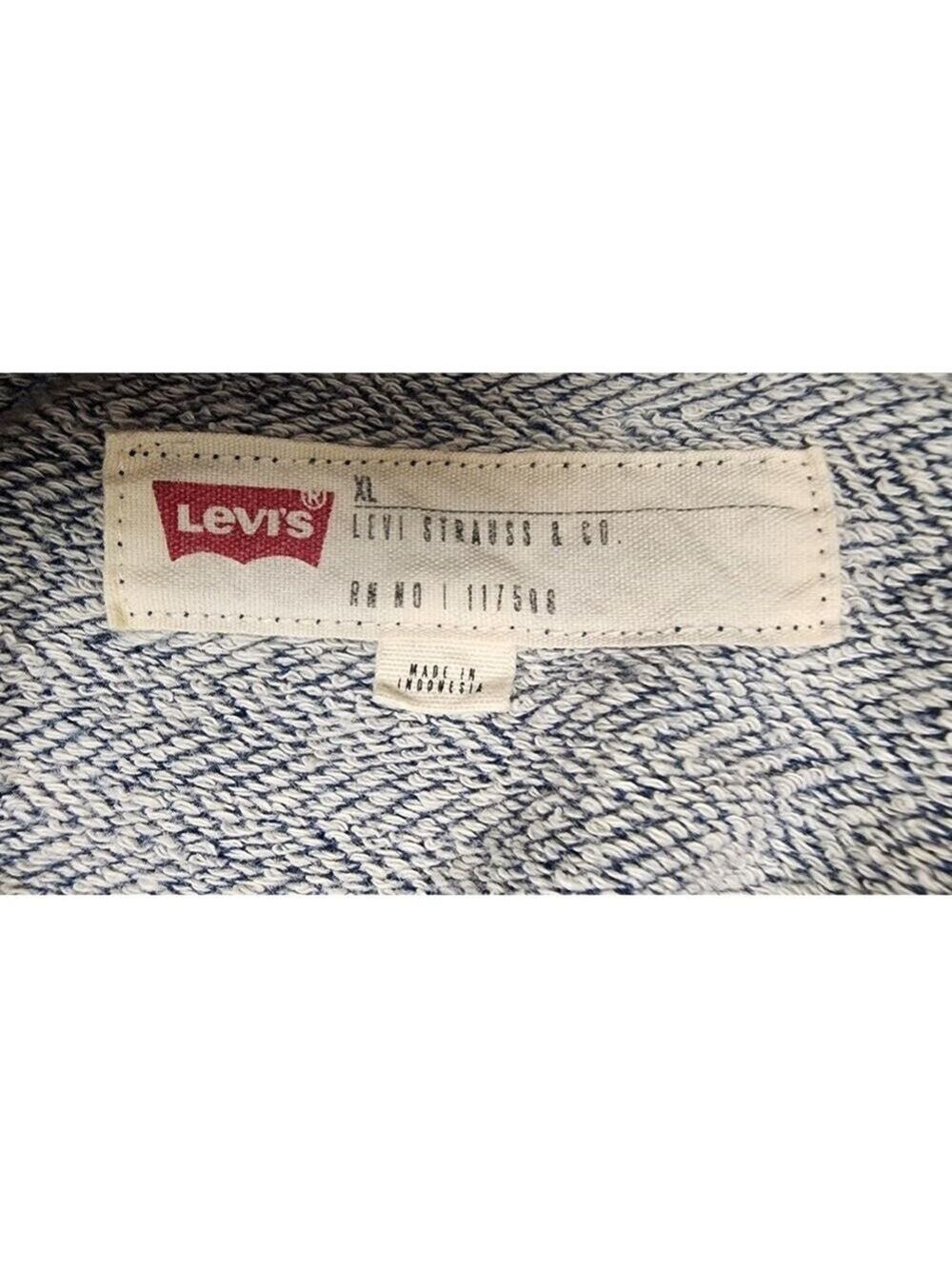 Levi's Strauss Blue Long Sleeve Hooded Pullover Sweatshirt Size XL - Picture 6 of 7